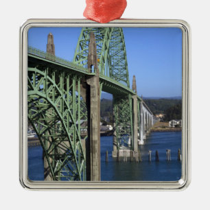 Yaquina Bay-brug overspant de Yaquina-baai Metalen Ornament