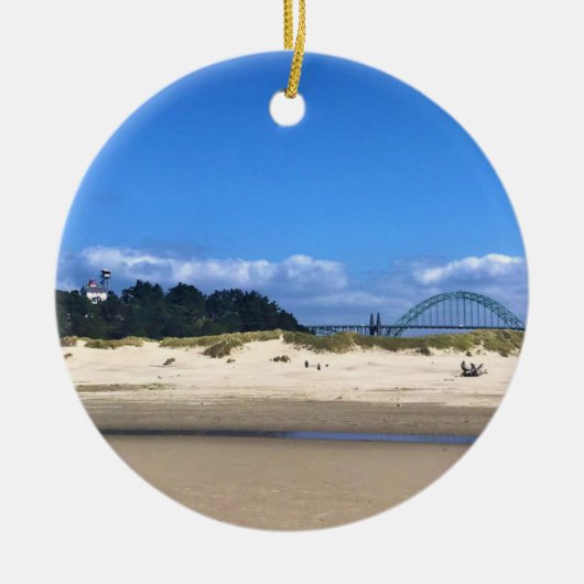 Yaquina Bay Lighthouse, Newport, Oregon Keramisch Ornament (Voorkant)