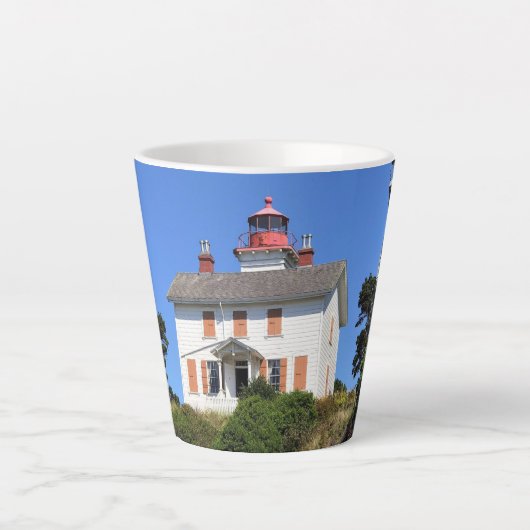 Yaquina Bay Lighthouse, Newport, Oregon Latte Mok (Voorkant)
