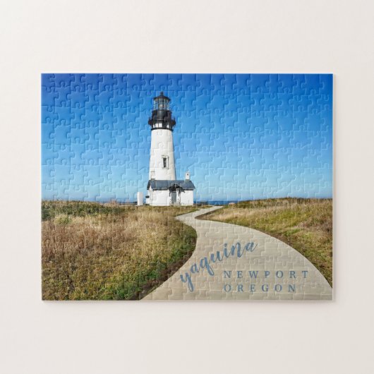 Yaquina Head Lighthouse Aangepast fotoscript Legpuzzel (Horizontaal)
