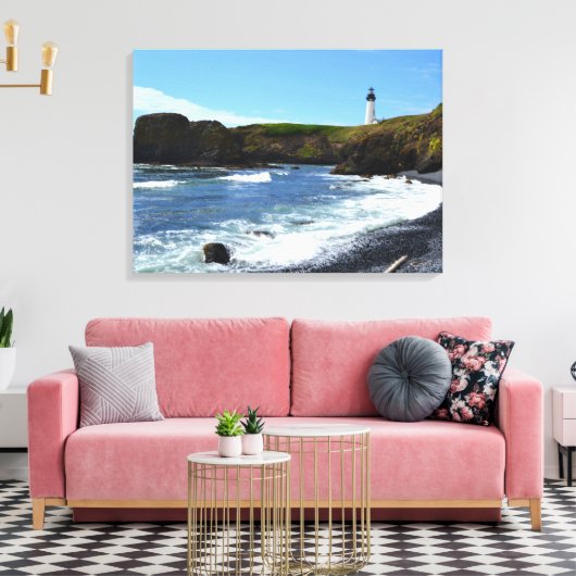 Yaquina Head Lighthouse Canvas Afdruk (Insitu (Woonkamer))