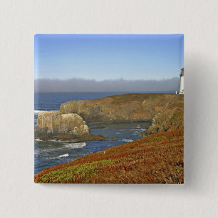 Yaquina Head Lighthouse in Newport Oregon Vierkante Button 5,1 Cm
