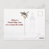 Yaquina Head Lighthouse Merry Kerstfeestdag Briefkaart (Achterkant)