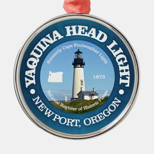 Yaquina Head Lighthouse Metalen Ornament (Voorkant)