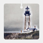 Yaquina Head Lighthouse Newport Oregon Metalen Ornament (Achterkant)