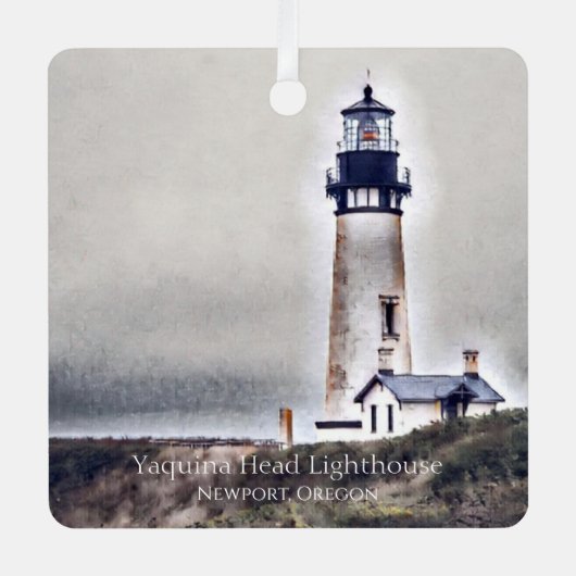 Yaquina Head Lighthouse Newport Oregon Metalen Ornament (Voorkant)