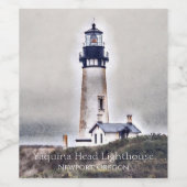 Yaquina Head Lighthouse Newport, Oregon Wijn Etiket (Enkel label)