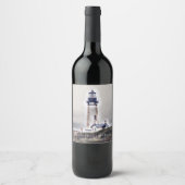 Yaquina Head Lighthouse Newport, Oregon Wijn Etiket (Voorkant)