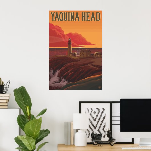 Yaquina Head Lighthouse, Oregon - Reisposter Poster (Thuiskantoor)