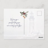 Yaquina Head Lighthouse Season's Greetings Holiday Briefkaart (Achterkant)