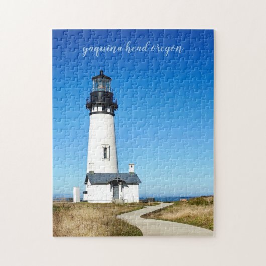 Yaquina Head Script Lighthouse Jigzaag Puzzle Legpuzzel (Verticaal)