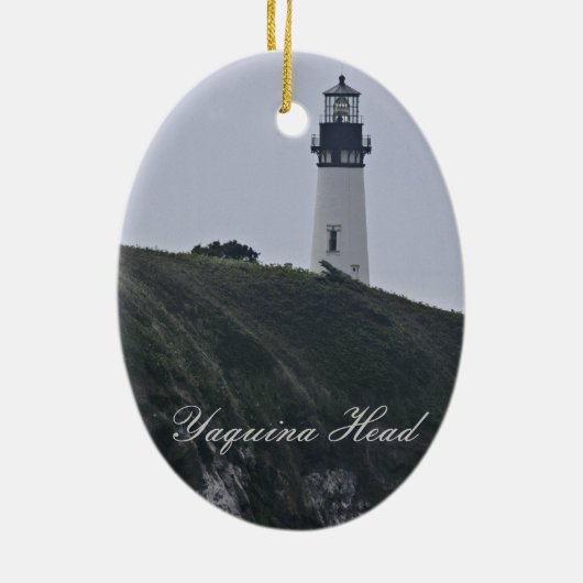 Yaquina Head vuurtoren Keramisch Ornament (Achterkant)