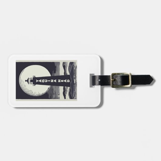 Yaquina Head Vuurtoren Oregon Moon Bagagelabel (Voorkant horizontaal)