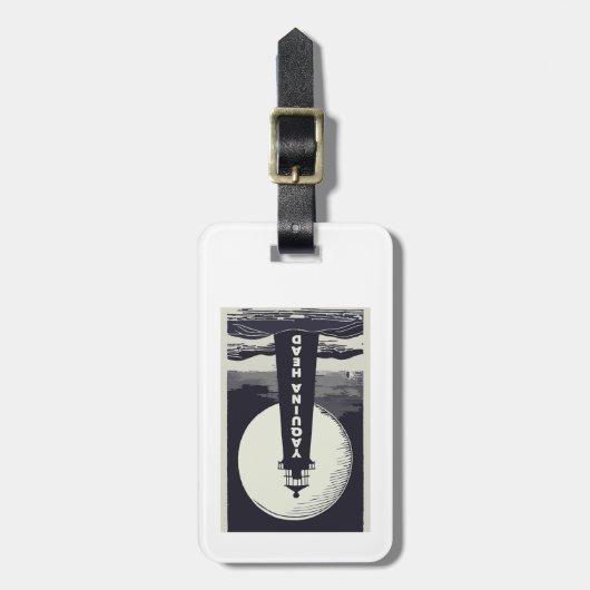 Yaquina Head Vuurtoren Oregon Moon Bagagelabel (Voorkant verticaal)