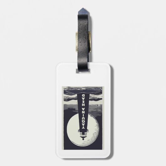 Yaquina Head Vuurtoren Oregon Moon Bagagelabel (Achterkant verticaal)