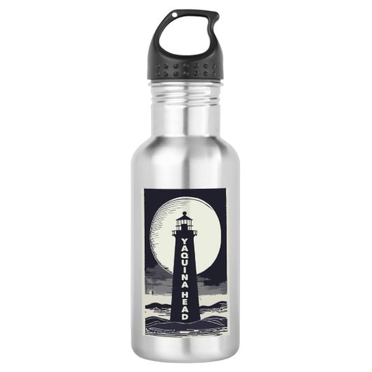 Yaquina Head Vuurtoren Oregon Moon Waterfles (Voorkant)