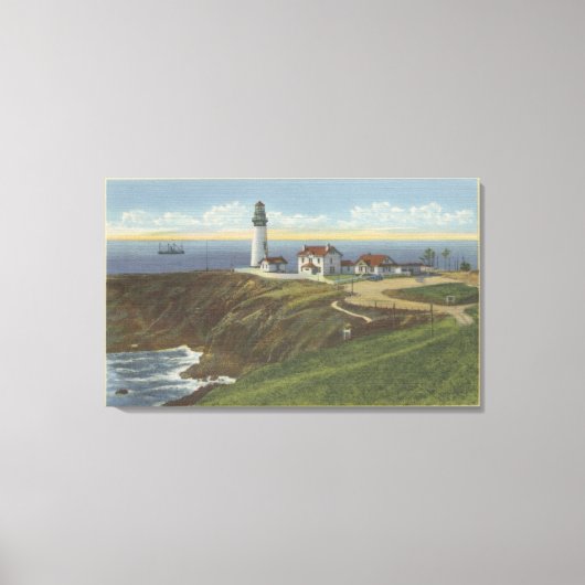 Yaquina Light House op Yaquina Head Canvas Afdruk (Voorkant)