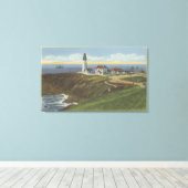 Yaquina Light House op Yaquina Head Canvas Afdruk (Insitu (Houten vloer))