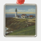 Yaquina Light House op Yaquina Head Metalen Ornament (Voorkant)