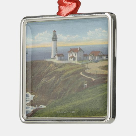 Yaquina Light House op Yaquina Head Metalen Ornament (Links)