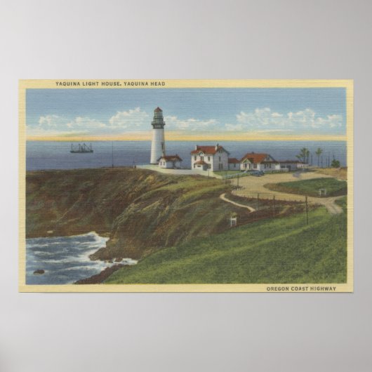 Yaquina Light House op Yaquina Head Poster (Voorkant)
