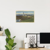 Yaquina Light House op Yaquina Head Poster (Thuiskantoor)