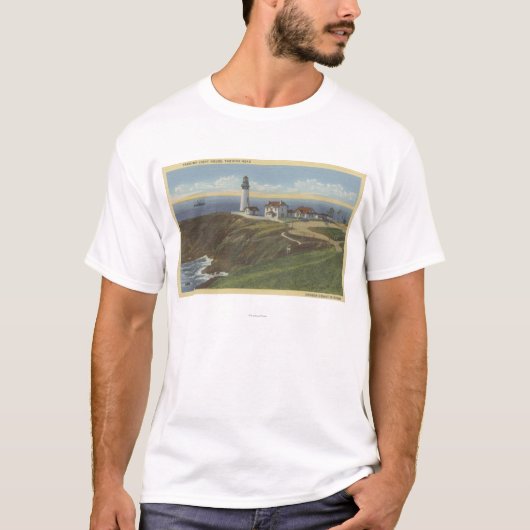 Yaquina Light House op Yaquina Head T-shirt (Voorkant)