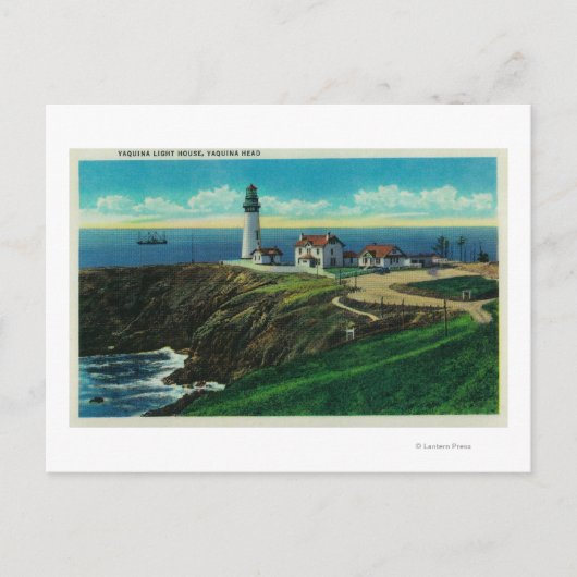 Yaquina Lighthouse en Yaquina HeadYaquina, OF Briefkaart (Voorkant)