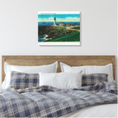 Yaquina Lighthouse en Yaquina HeadYaquina, OF Canvas Afdruk (Insitu (Slaapkamer))