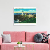 Yaquina Lighthouse en Yaquina HeadYaquina, OF Canvas Afdruk (Insitu (Woonkamer))
