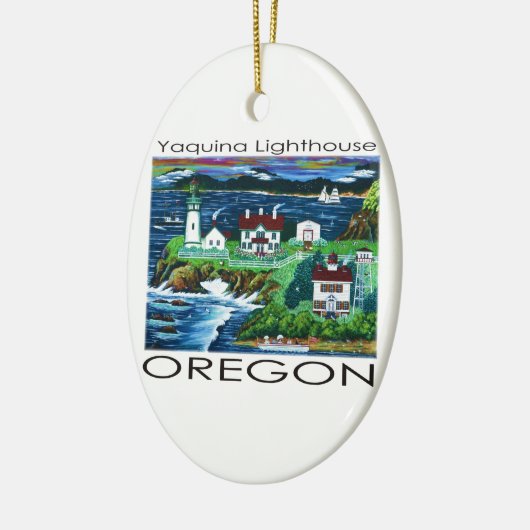 Yaquina Lighthouse ~ Oregon Keramisch Ornament (Links)