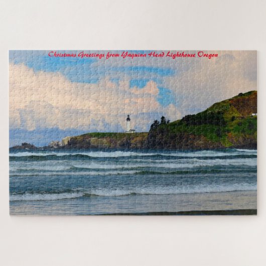 Yaquina Lighthouse Oregon. kerstcadeautjes Legpuzzel (Horizontaal)