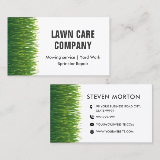Yard Lawn Care Grass snijden Tuinieren maaien Visitekaartje (Voorkant / Achterkant)