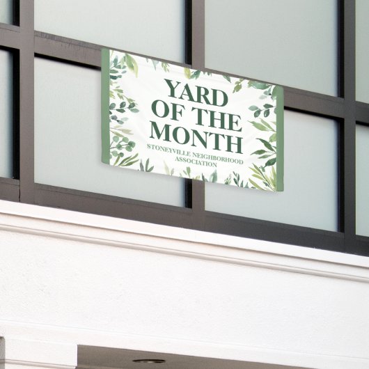 Yard of the Month Club Award Winner Custom Spandoek (Buitenkant Gebouw)