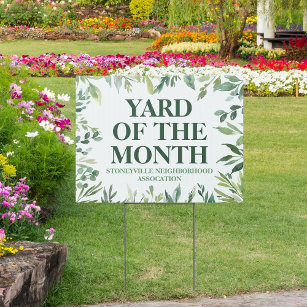 Yard of the Month Club Award Winner Custom Tuinbord