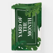 Yard of the Month Club Green Leaf Custom HOA Award Spandoek (Verticaal)