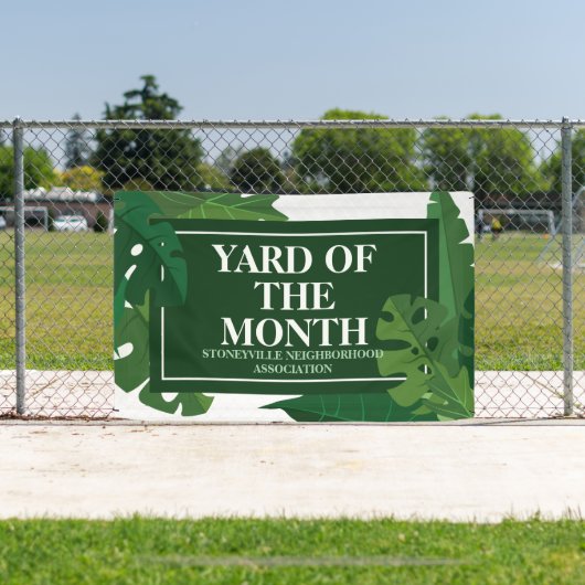 Yard of the Month Club Green Leaf Custom HOA Award Spandoek (Insitu)
