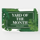 Yard of the Month Club Green Leaf Custom HOA Award Spandoek (Horizontaal)