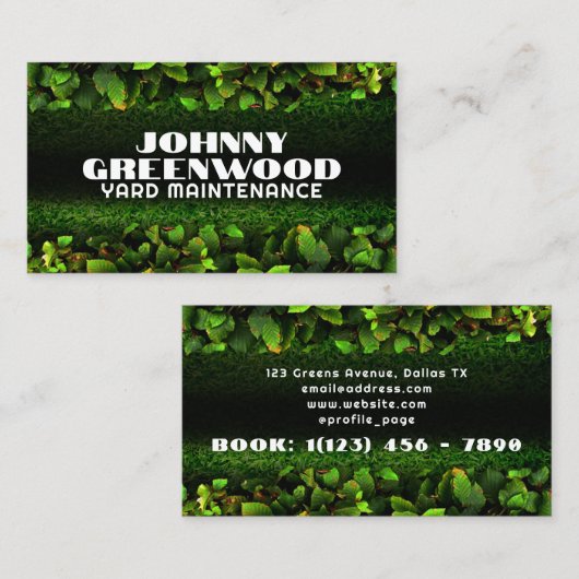 Yard onderhoud en landschapsarchitectuur natuur visitekaartje (Voorkant / Achterkant)