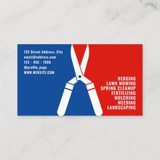 Yard onderhoud sportieve logo visitekaartje (Achterkant)