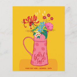 YARD SALE - Aankondiging van de  tuin van Floral Flyer
