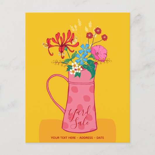 YARD SALE - Aankondiging van de  tuin van Floral Flyer (Voorkant)