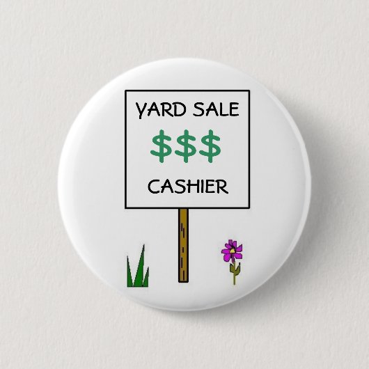 YARD SALE CASHIER - knop Ronde Button 5,7 Cm (Voorkant)