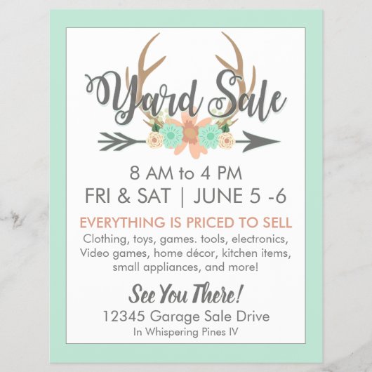 Yard Sale Flyer Sjabloon (Voorkant)