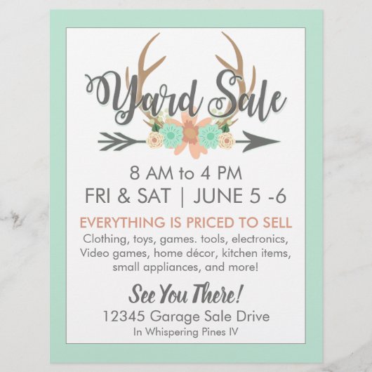 Yard Sale Flyer Sjabloon (Voorkant)