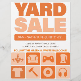 Yard Sale Flyer Sjabloon (Desert Sinaasappel)