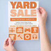 Yard Sale Flyer Sjabloon (Desert Sinaasappel) (Hand)