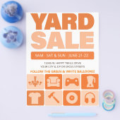 Yard Sale Flyer Sjabloon (Desert Sinaasappel) (Enkel)