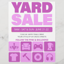 Yard Sale Flyer Sjabloon (ROZE)