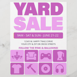 Yard Sale Flyer Sjabloon (ROZE)